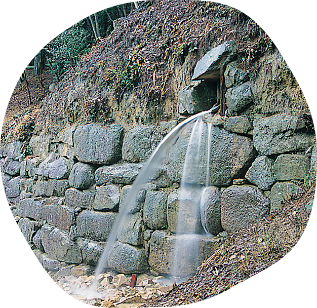 谷に築かれた水門